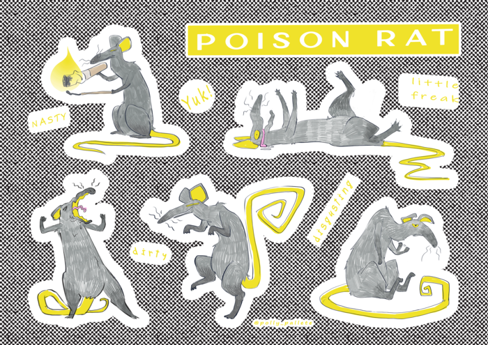 Стикеры с противной крысой