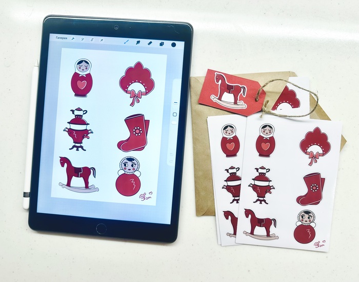 Авторский стикерпак в русском стиле «Ностальгия»