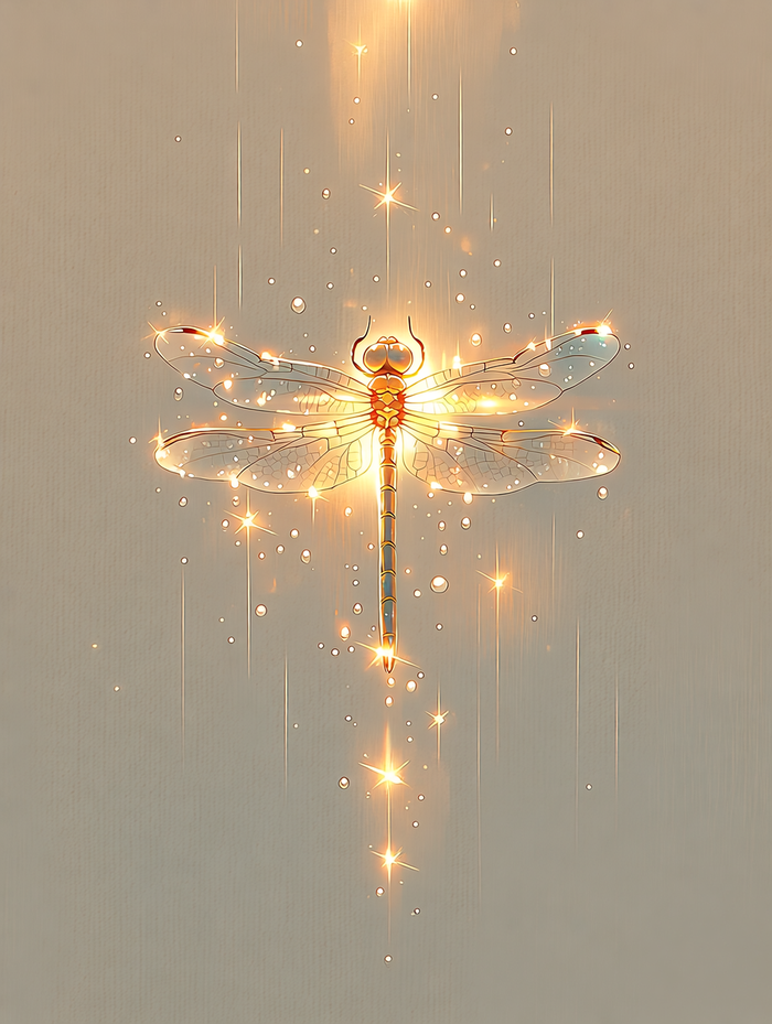 Стрекоза в солнечных лучах
