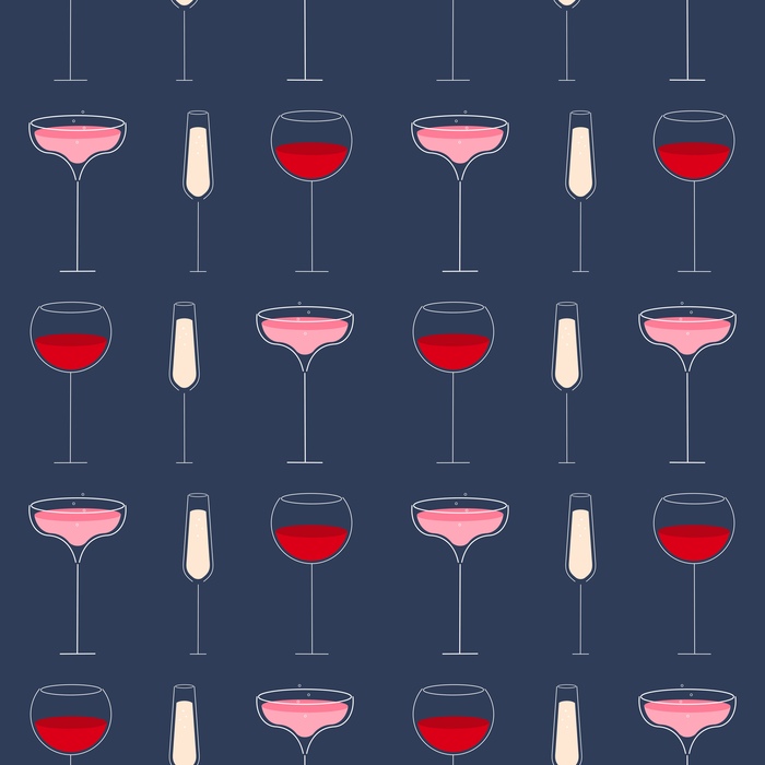 Бесшовный паттер "Бокалы"