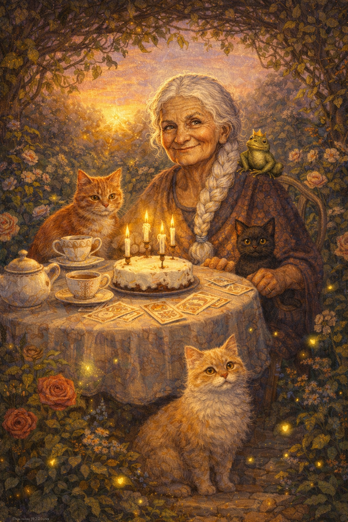 Обложка для книги. Иллюстрация. "Чай с чабрецом и немного магии"