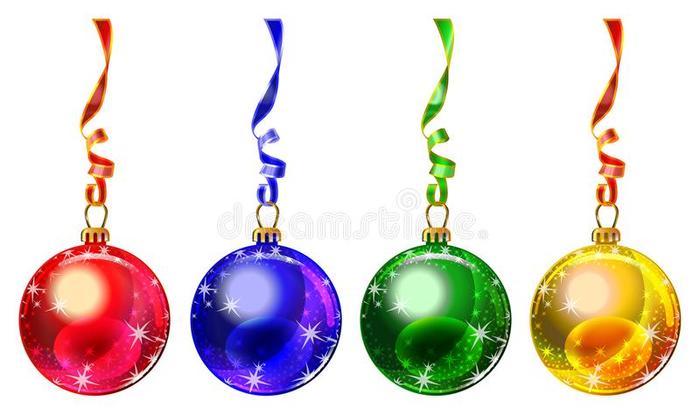 Разноцветные Рождественские шарики