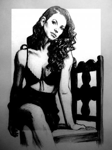 дама на стуле