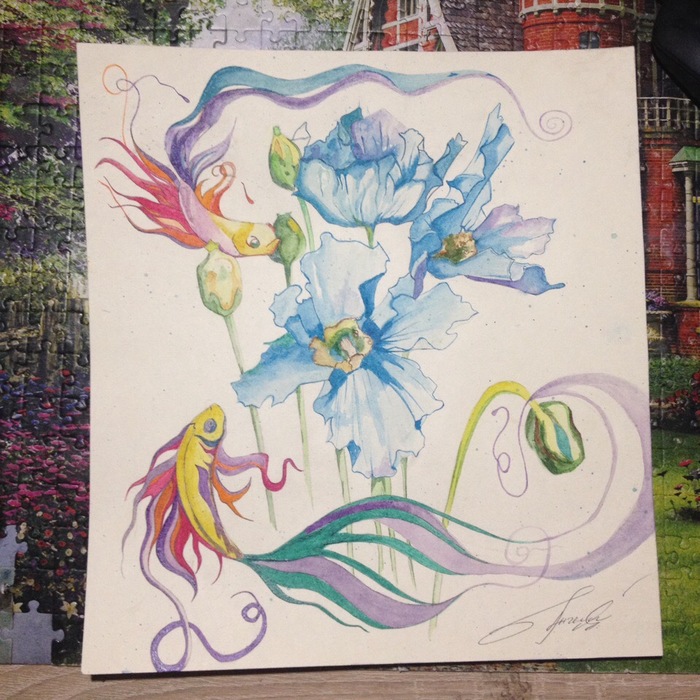 Рыбы в цветах