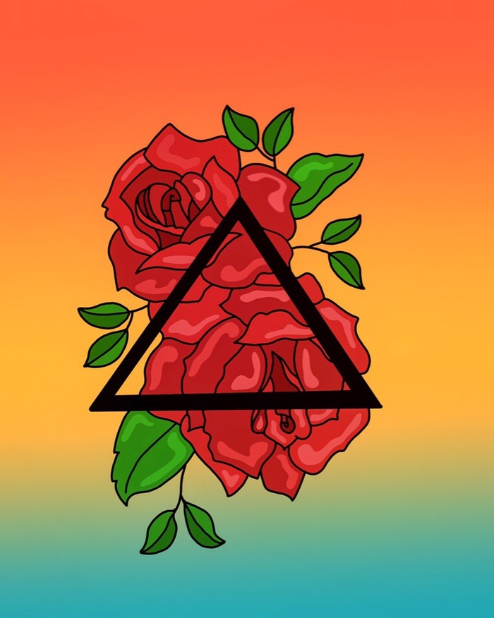 роза и черный треугольник