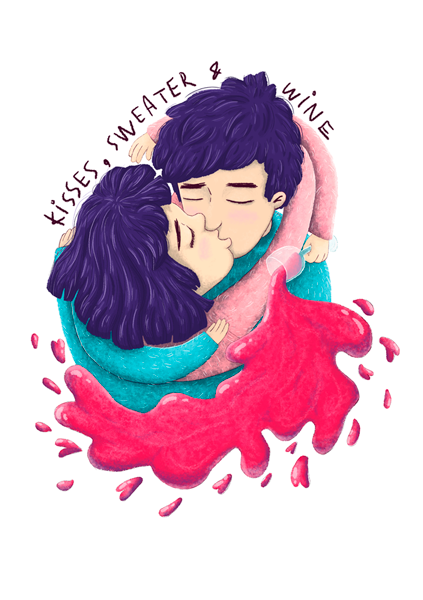 Открытка "Kisses&sweater and love"