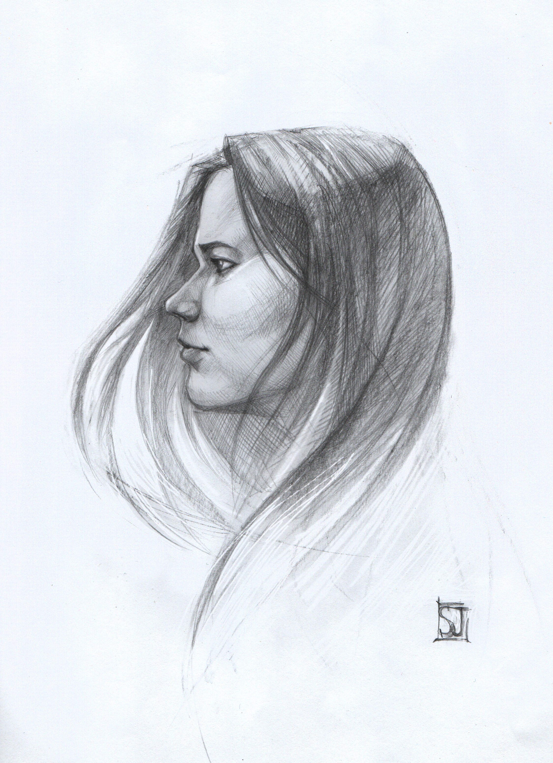 Портрет карандашом в стиле Академический рисунок, графика,