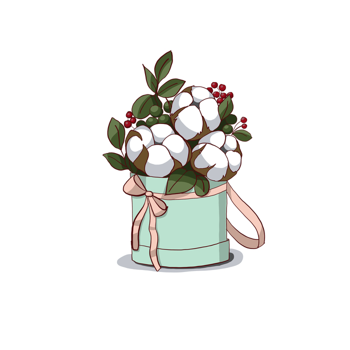 Букет из хлопка