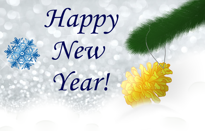 Открытка на Новый Год с поздравлением на английском языке.