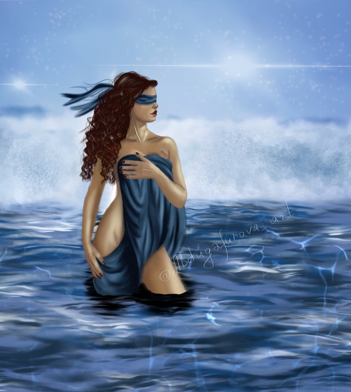 The mystic of ocean and woman