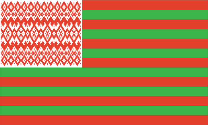 mixed usa & belarus flag