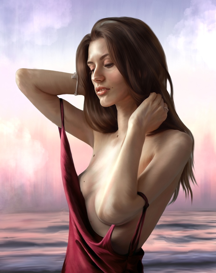 На морском закате