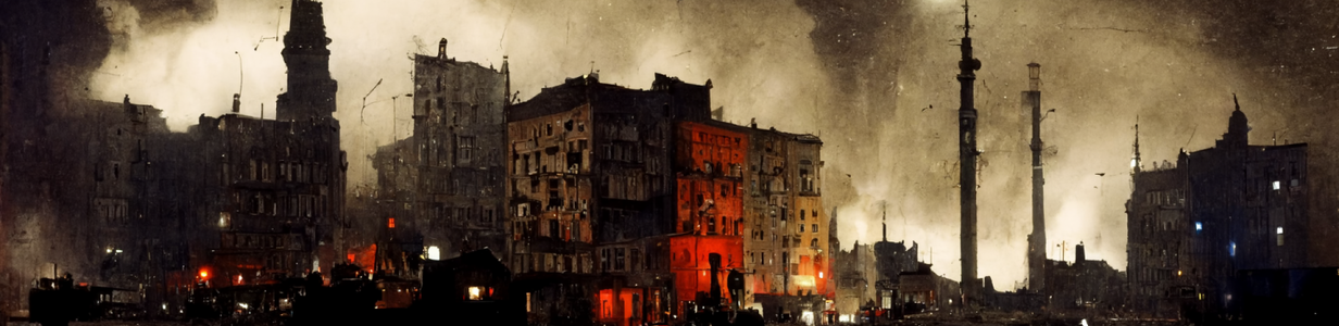 Main kvikasso destroyed city war 1940s gloomy night color 4b788d7f d0f9 42b9 89ce cc32cf0a971f